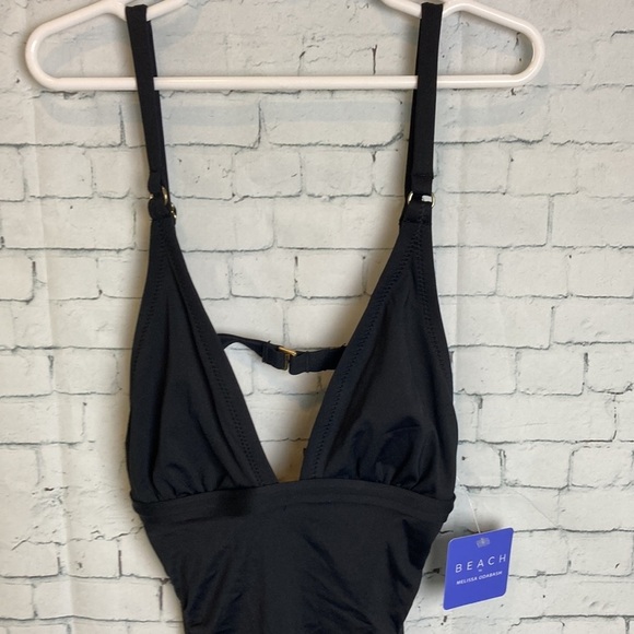 BEACH by Melissa Odabash open back one piece swimsuit XS Tie detail vacation - Picture 2 of 12